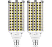 DragonLight Super Bright 60W B22 Bayonet Cap LED Corn Light Bulbs (200 Watt Metal Halide/HID/HPS Replacement) - 3000K Warm White 7200 Lumens for Large Area Lighting, Pack of 2