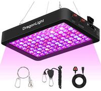DragonLight Upgraded BW1000 LED Grow Lights Double Chips Full Spectrum with 3-Metre Cable for Greenhouse and Indoor Plant Veg and Flower Growing[Black]