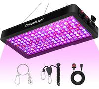 DragonLight Upgraded BW2000 LED Grow Lights Double Chips Full Spectrum with 3-Metre Cable for Greenhouse and Indoor Plant Veg and Flower Growing[Black]