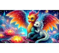 dragons 1000 Pc Adult Jigsaw Puzzle - Fun Challenging Educational Game Decompression 38x26/1000pcs