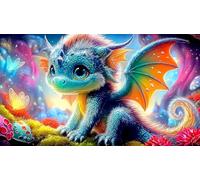 dragons 1000 Pieces Jigsaw Puzzles for Adults Challenging Game Jigsaw Puzzle Home Decoration for Men Women Elders Seniors 38x26cm/1000pcs