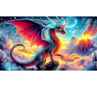 dragons 1000 Pieces Jigsaw Puzzles for Adults Challenging Game Jigsaw Puzzle Home Decoration for Men Women Elders Seniors 75x50cm/1000pcs
