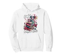 Dragons And Books Cute Baby Dragon Reader Book Lover Girl Pullover Hoodie