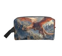 Dragons and Castles Print Toiletry Bag for Men Travel Toiletry Bag, Spacious Capacity Cosmetic Bag for Women