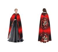 (Dragons And Skulls) Unisex Hooded Cloak Cape Robe Cosplay Halloween Christmas Fancy Dress Costumes For Adults