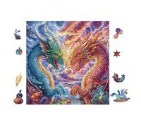 Dragons Art 100 Piece Pack Classic Jigsaw Puzzle Couple Puzzle Partners Ultra Difficult Wall Decor Easter New Year Cardboard 28x28cm