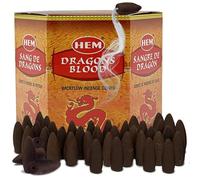 Dragons Blood Hem Backflow Incense Cones for Waterfall Aromatic Smoke Fountain Haze Falls - 40 Large Back Flow Incense Cones Scented
