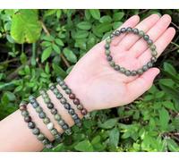 Dragons Blood Jasper Bead Bracelet: 8 mm Round Crystals (Stretch Bracelet)