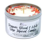 Dragons Blood & White Sage Crystal Infused Scented Candle - The Incense Collection