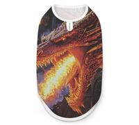 Dragons Breathing Fire Dog Shirts Pet Clothes Cat T Shirt Vest Lightweight Costume for Puppy Kitty