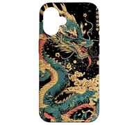 Dragon's Embrace: Sakura & Wave Art Fusion Graphic Case for iPhone 16