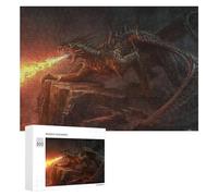 Dragon's Fiery Breath, 300 PCS Displayable Picture Puzzle, Creative Indoor Hobby - to Assemble, Frame And Display