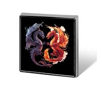 Dragons Fire & Water Square Badge Stylish Lapel Brooch Pins | Men and Women,Dress Jacket Accessories