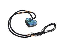 Dragons Heart Labradorite Pendant Necklace, Wrap Braid Natural Irregular Crystal Semi Precious Pendant Yoga Macrame Healing Energy Necklace for Women Men, Gemstone, Labradorite