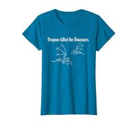 Dragons Killed The Dinosaurs T-Shirt, Women, Sapphire Blue, X-Large