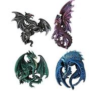 Dragon's Lair Ruth Thompson Set of 4 Collectible Sculptural Dragons Refrigerator Magnets Gift Decor by Pacific Giftware