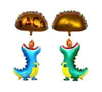 Dragons Love Tacos Foil Balloons Kids Birthday Party Set - Birthday Party Decorations and Supplies for Birthday Parties Fiestas Foil Balloons | Gifts for Kids