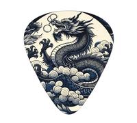 Dragons-Power-Asian-Cluture 12 Pack Guitar Picks With 3 Thicknesses And Storage Box, Abs Plectrums For Electric Bass Guitar Players