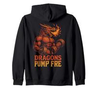 Dragons Pump Fire Fierce Workout Inspiration Zip Hoodie