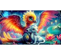 dragons Puzzle for Adults 1000 Pieces - Recycled Paper Wall Decoration & Fun 38x52/1000pcs