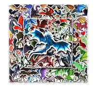 Dragons Stickers 100 Pcs Vinyl Waterproof Stickers for Laptop Skateboard Computer Water Bottle Car Bike Phone Helmet Luggage,Cartoon Animal Stickers for Kids Teens