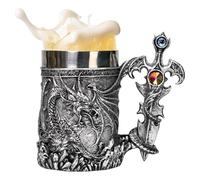 Dragons | Travel 600 ml Medieval Pattern: Vintage Beer Drinking Game With This Versatile Medieval Beer Containing Water,