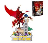 Dragons & Treasures Building Set, 927 PCS Red Dragons Retro Medieval Castle Building Blocks Set, Guarding Dice Tower Kits, Ideas Present Toy for Boys Girls, Compatible with Major Brands (7031)