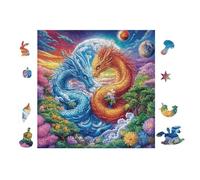 Dragons with Rainbow Wings 100 Piece Count Premium Jigsaw Puzzle Teen Fans 14-18 Yrs Ultra Difficult Leisure Adventure Valentines Creativity & Gift Giving 28x28cm