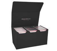 Dragonscale X3R Ultimate Slab Case 3-Row - Premium Leather Storage Box for Graded Trading Cards, Waterproof & Durable, Fits PSA, BGS, CGC - Obsidian