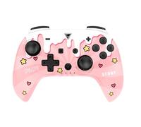 DragonShock - POPTOP COMPACT BT - Sweet Pink wireless controller compatible with Nintendo Switch - Programmable rear buttons - 6-axis gyro sensors - Adjustable vibration motor