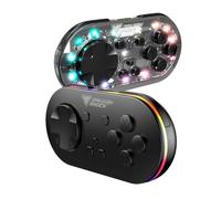 DragonShock - Wireless Mini Controller Pair Glow-Fusion & Black for Nintendo Switch, Switch OLED, PC, Android and IOS