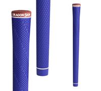 [DragonSkinGrip Golf] 360 Red Cap Fire Firm [60 Round, Navy] - Patented the blocked pattern design with the 3D CAD | TPE for Optimal Firmness | All-Weather Performance | Ergonomic Convex Butt End |