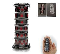Dragonstone Keep Roulette Dice Spinner for DND Dice Set, 7-in-1 Dragon Metallic D&D Dice with Gift Case for Dungeons and Dragon Game, RPG Role Playing Table Game Gifts (Black-red)