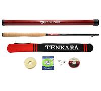 DRAGONtail Tenkara Shadowfire 360 12' Tenkara Fly Fishing Rod PLUS Complete Starter Package - Flies, Leader, Tippet, Line Holder, Storage Tube, and Rod Sock by DRAGONtail Tenkara