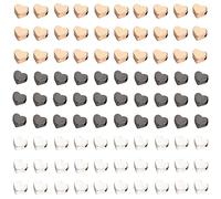 DragonX2 Pack of 90 Heart Shaped Beads, 7 x 6 mm, Alloy, 3 Colors: Gold, Silver, Gun Black, 2mm Hole, 3.5mm Thick, 90 Pieces, for DIY Bracelets, Fashion Jewellery and Other Craft Works