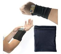 DragonX2 Running Wrist Wallet, Sweat Proof Zipper Pocket for Phone & Cash, Sport Wristband, Black (5*4 in)
