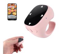 Drahtlose Bluetooth-Fingerring-Maus, Wiederaufladbar TikTok-Scrolling-Ring mit Touchscreen,E-Book Seitenwender,Fernbedienung Kurze Video,Kamera Auslöser Selfie,für Telefon Tablet Android iOS-Rosa
