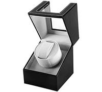 DRAIGERWAY Automatische Uhrenbeweger Box Single Uhrenbeweger PU Leather Watch Case mit Leisem Motor Batteriebetrieb Oder Netzteil für Automatikuhren, Black 125b-dgw, Classic