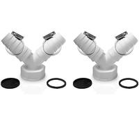 Drain Adapter for Dishwasher& Washing Machine- Y Type 1" (DN25) with 19-24mm Inlets, White PVC Plumbing Connector, 2 pcs+ Fixing Clamps Professional Design