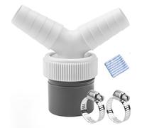 Drain Adaptor for Dishwasher and Washing Machine, Double Connection Y Adapter for Inlet 18-24mm and Outlet 40mm, Y-Shape Connector with 2pcs Hose Clamp, for Dishwasher Tumble Washing Machine (Y-Shape)