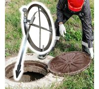 Drain Auger for Clearing Blockages, Heavy Duty Flexible Snake with Impact Head, Includes Storage Rack for Outdoor Pipes and Sewers