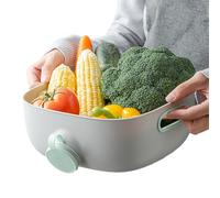 Drain Basket | Anti-Slip Fast Drainer with Handles | Vegetable Fruit Drain Basket Washer - for Food Salad Berry Cleaning Cooking Home Kitchen Dining Room Apartment Camping