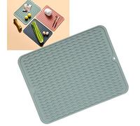 Drain Board , Dish Drying Mat Soft Flexible Rubber Heat Resistant Nonslip BPA Eco Friendly Wide Application Dish Drying Pad Drainer Mats(Green)