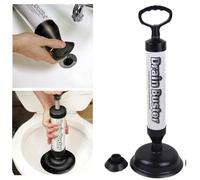 Drain Buster Professional Plunger, Toilet and Sink Unblocker Tool with Suction Handle, Black