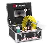 Drain Camera 50M/164FT, Sewer Pipe Inspection HD with 9 inch Colour Screen and Self-leveling Probe, Duct Camera with 512hz Transmitter, Drainage Inspection Endoscope IP68 Waterproof with 32GB TF Card