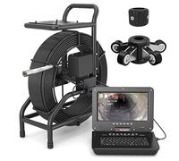Drain Camera 50M, HD Sewer Camera Thicker Cable with Distance Counter, Pipe Cam with 512hz Transmitter and Self-leveling, Professional Drainage Endoscope with Keyboard Input, Audio & Video Record