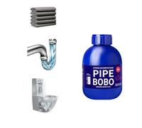 Drain cleaner, powerfully unclogs sewers, dissolves blockages, removes scale from kitchen sinks, bathroom toilets, and floor drains, and cleans outdoor drain pipes. (2)