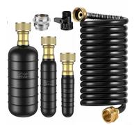 Drain Cleaning Bladder Set 3pcs Heavy Duty Rubber Expander for Clogged Pipes Fast Acting Water Powered Unclogger Bathroom Sink Bathtub Sewer Line Cleaner with Tube(black)