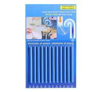 Drain Cleaning Sticks Enzymatic Pipe Unblocker Prevents Hole Obstructions Hair Blockage Grease Fat Pipe Unblocker Bad Odour Natural Vegan & Non Toxic for Bathroom Kitchens Pack of 12 Sticks