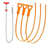 Drain Clog Remover, 25inch Snake Hair Remover (3pcs), Hair Catcher Auger Cleaner Tool Set For Toilet, Kitchen Sink, Bathroom Tub, Sewer